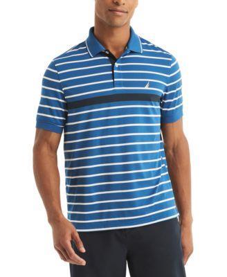 Nautica Mens Navtech Classic-Fit Stripe Performance Polo Shirt Product Image
