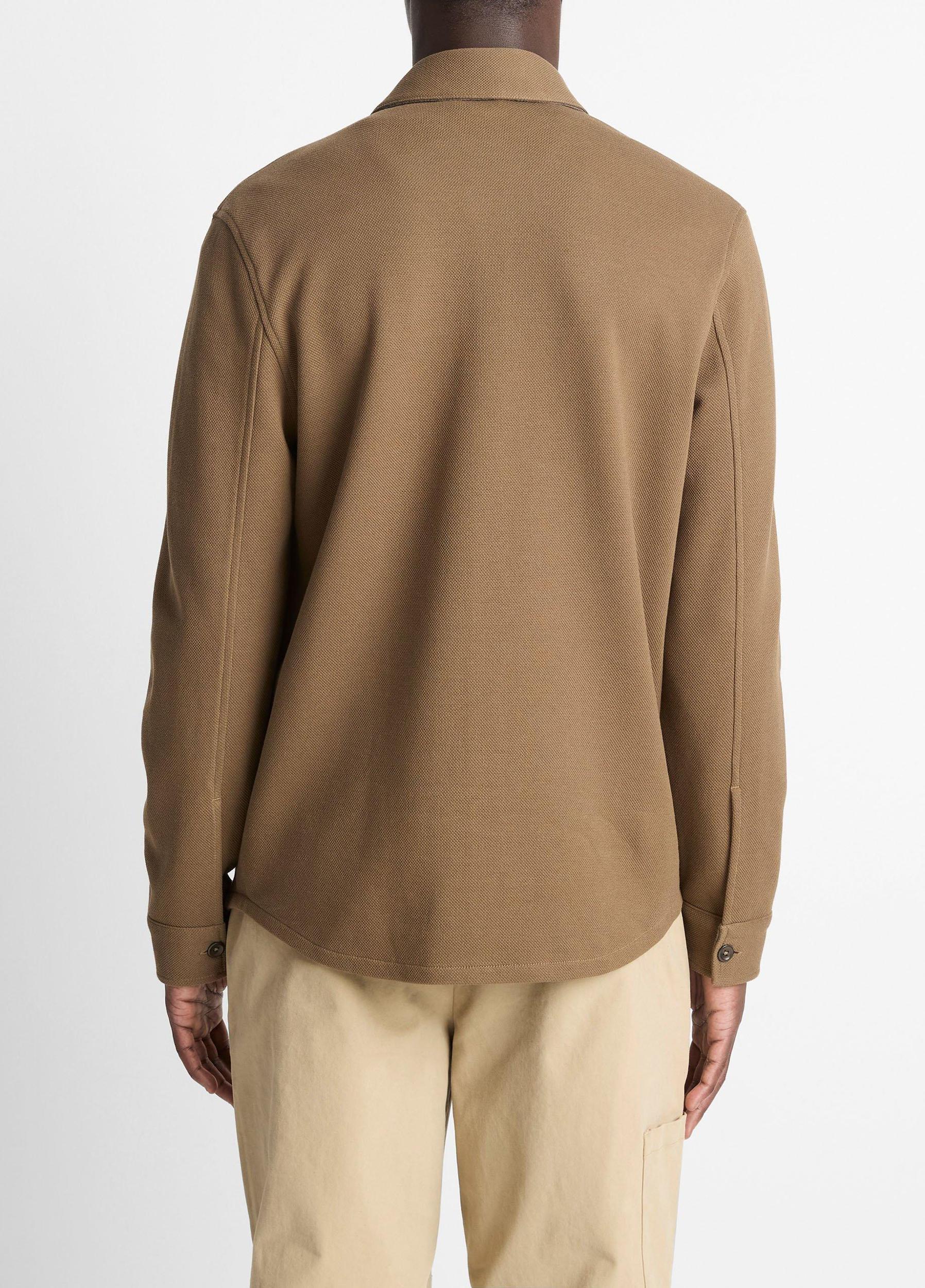 Double-Knit Cotton-Blend Piqué Shirt Jacket Product Image