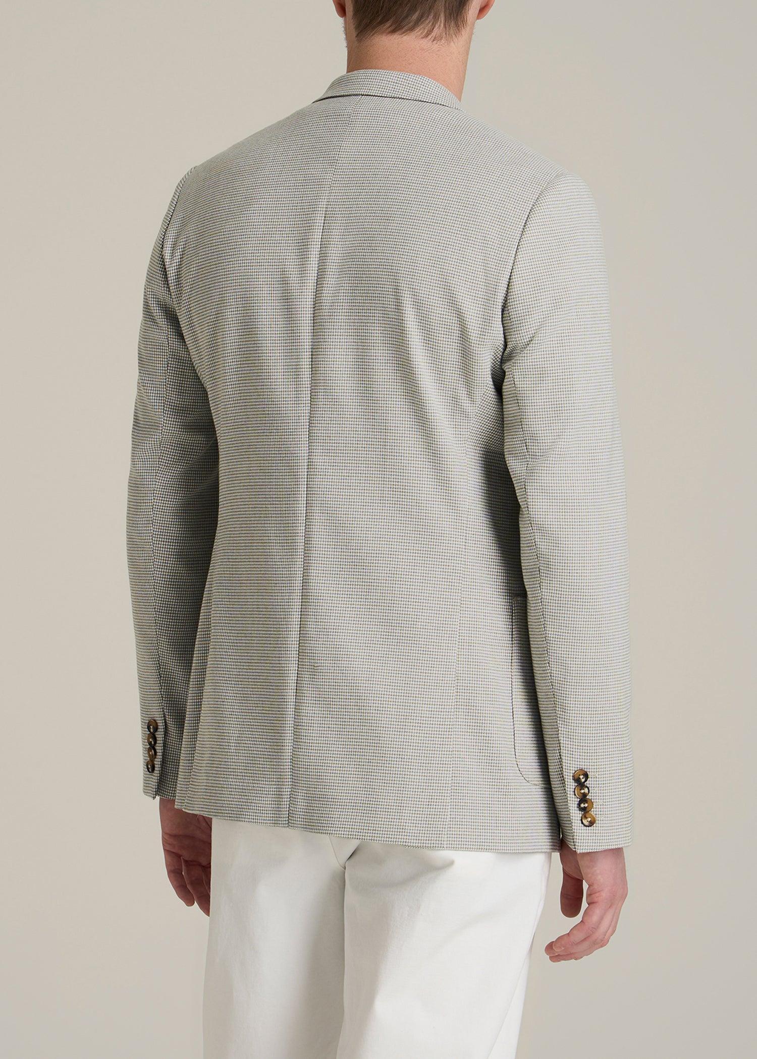 Men's Tall Core Blazer in Beige and Grey Houndstooth Product Image