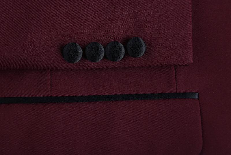 Burgundy 2 Piece Tuxedo Shawl Lapel Slim Fit Product Image