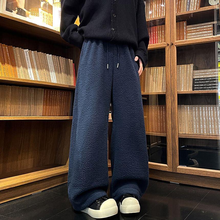 High Waist Fleece Wide Leg Pants Product Image