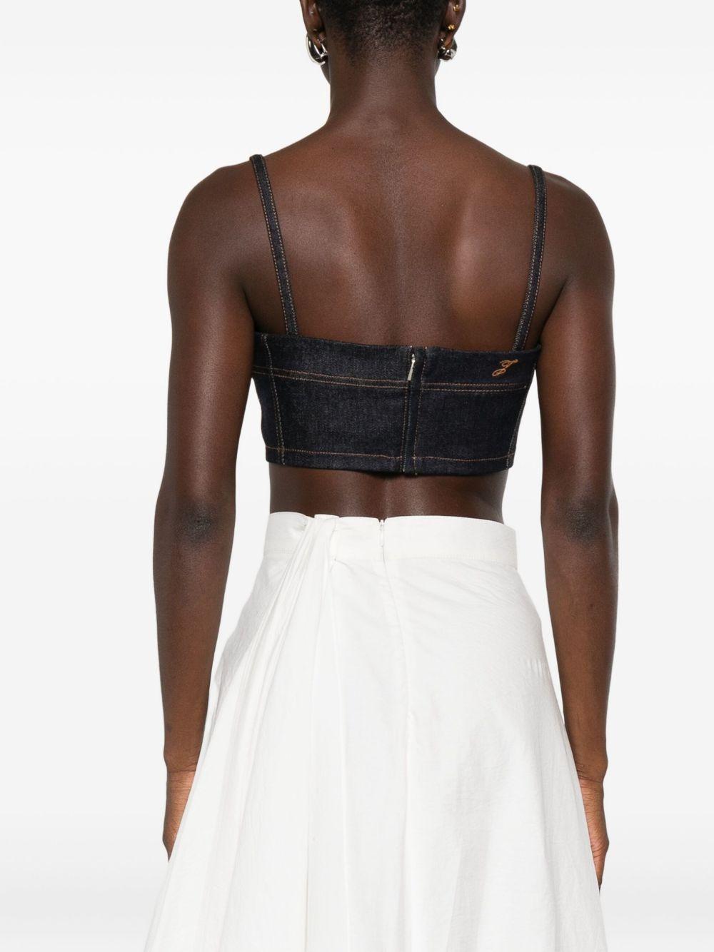 denim cropped top Product Image