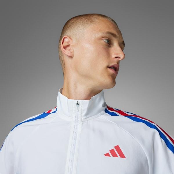adidas Adizero Retro Running Jacket Blue S Mens Product Image