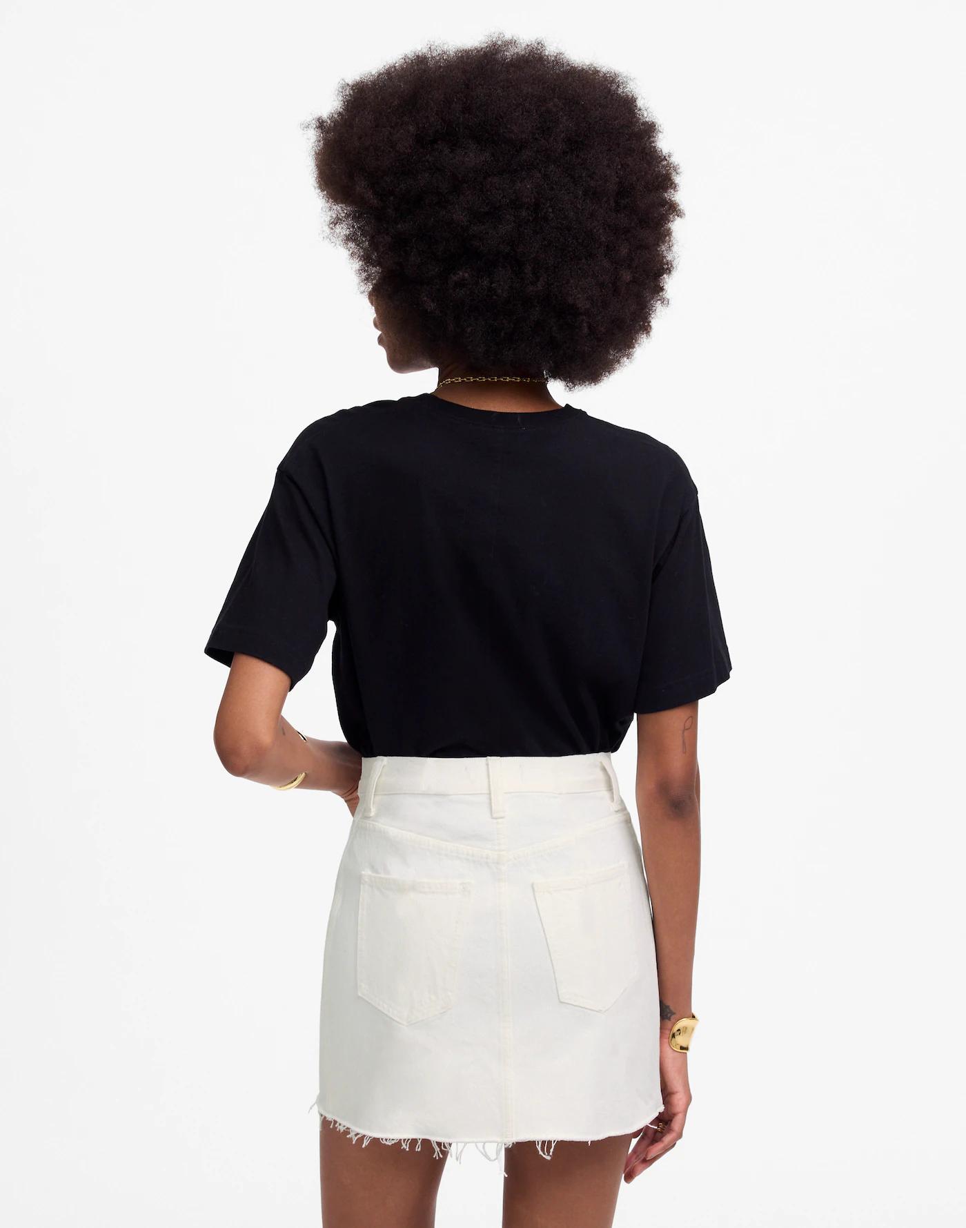 Raw-Hem Mini Skirt in Pure White Product Image