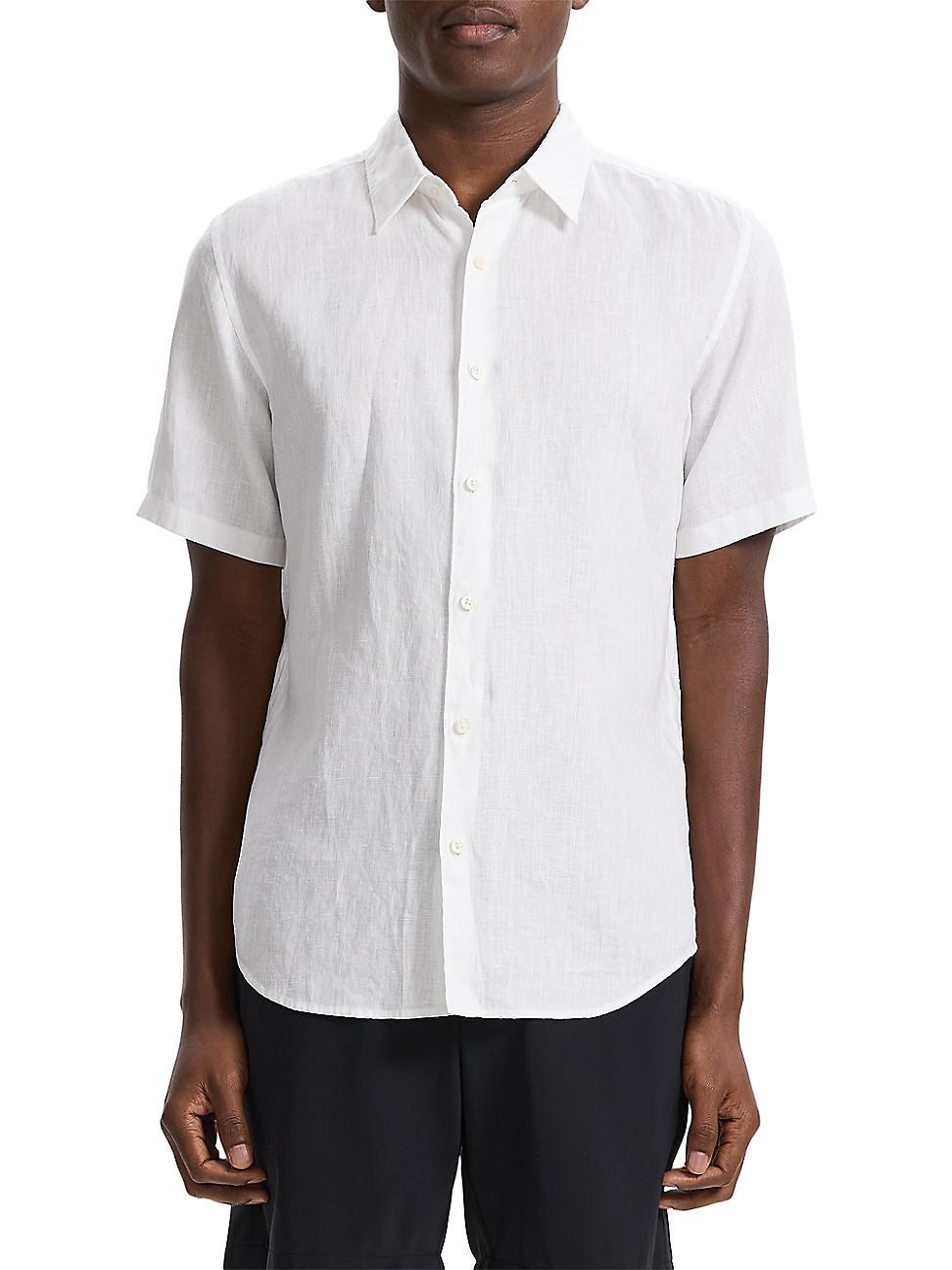 Theory Irving Short Sleeve Linen Shirt Product Image