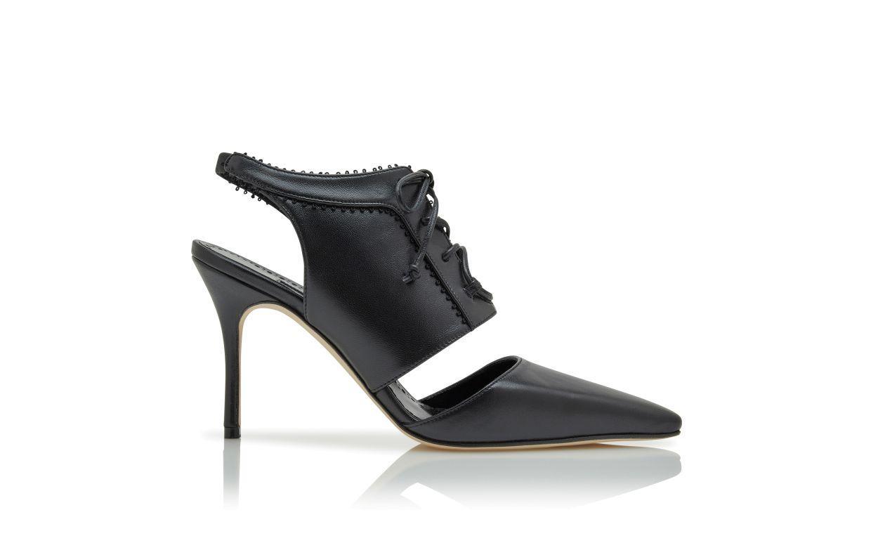 ANTIGONA Black Nappa Leather Lace-Up Shoe Booties Product Image