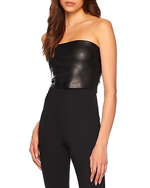 Susana Monaco Faux Leather Cropped Tube Top Product Image