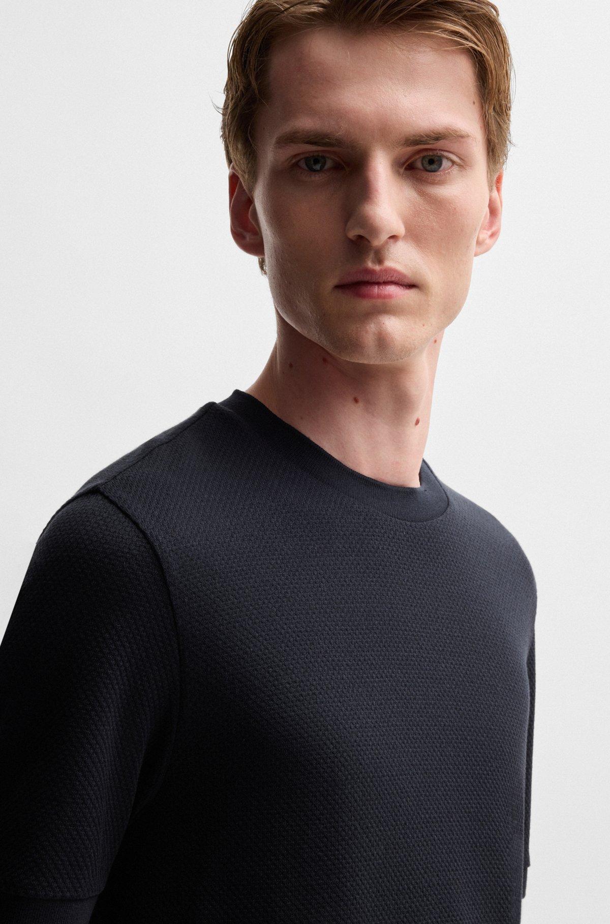 Bubble-structure T-shirt in cotton and silk Product Image
