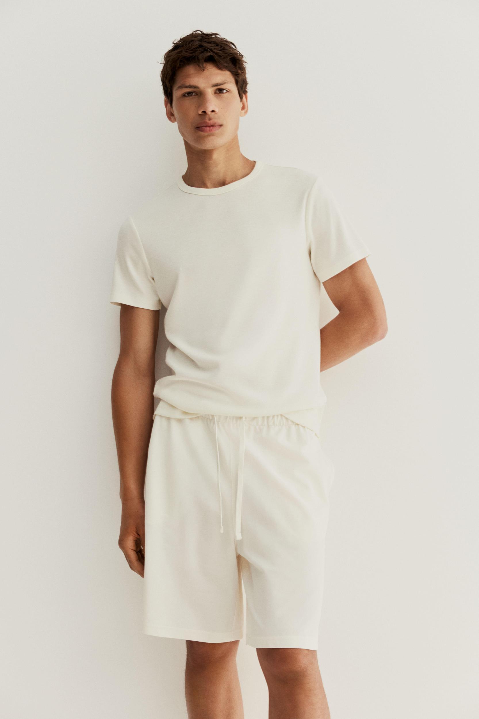 Relaxed-Fit Knee-Length Piqué Shorts Product Image