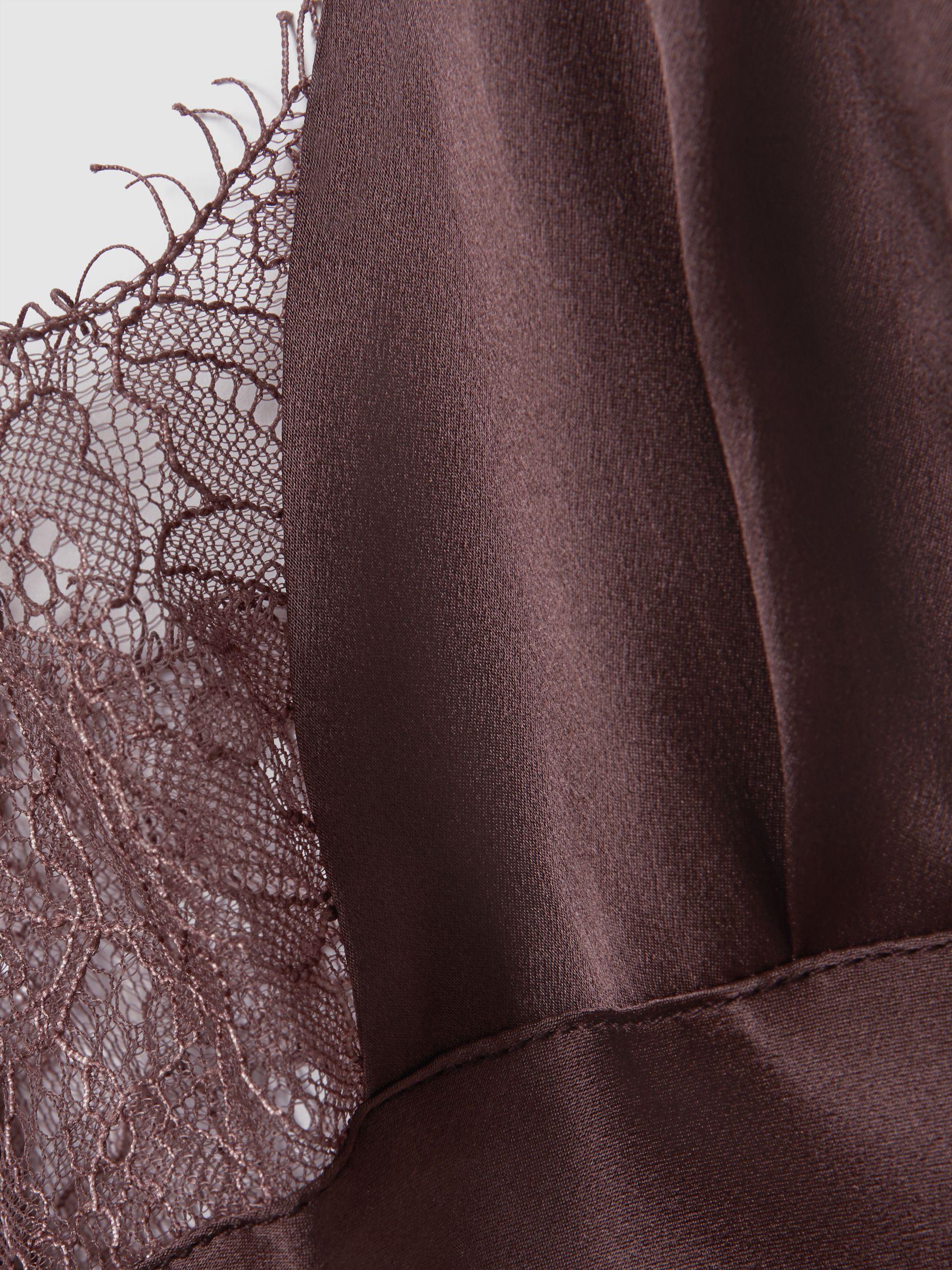 Maison Essentiele Silk Nightdress in Chocolate Product Image