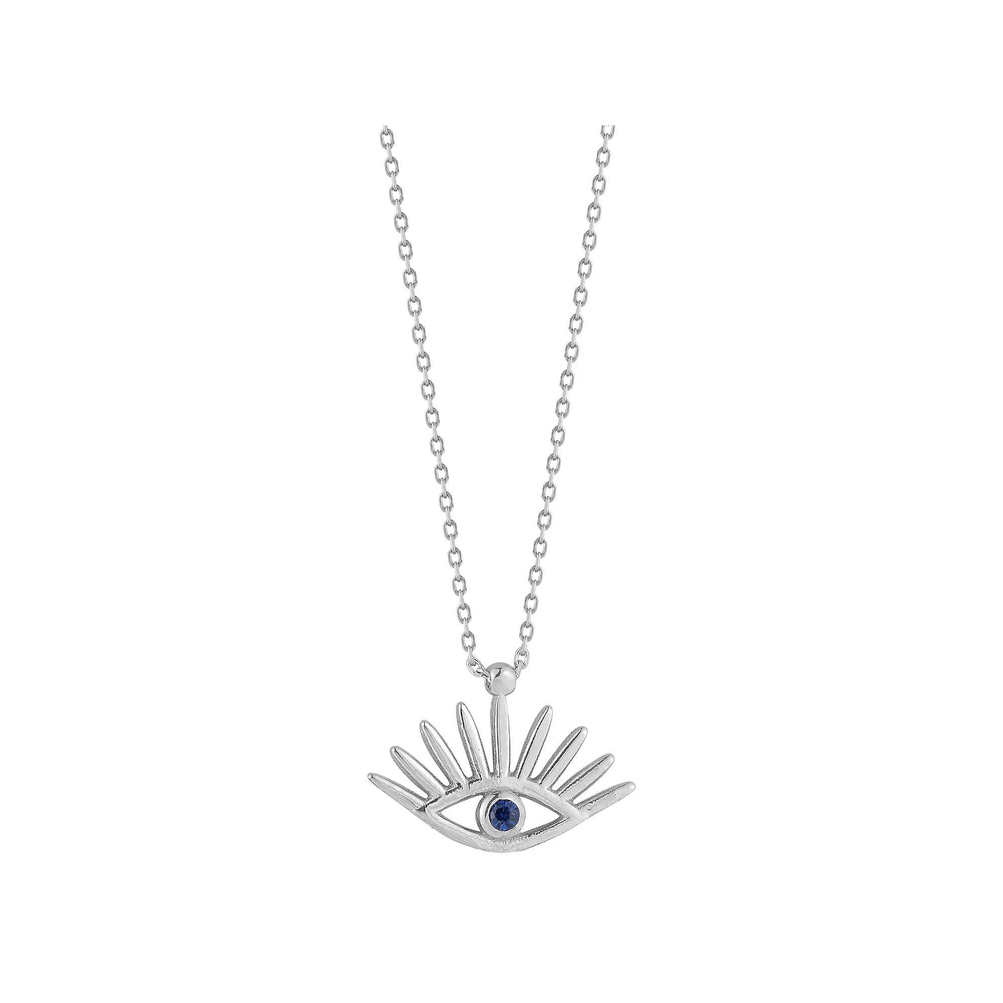 Sunkissed Sterling Sterling Silver Cubic Zirconia Eye Necklace, Women's, Size: 17", Silver Tone Product Image