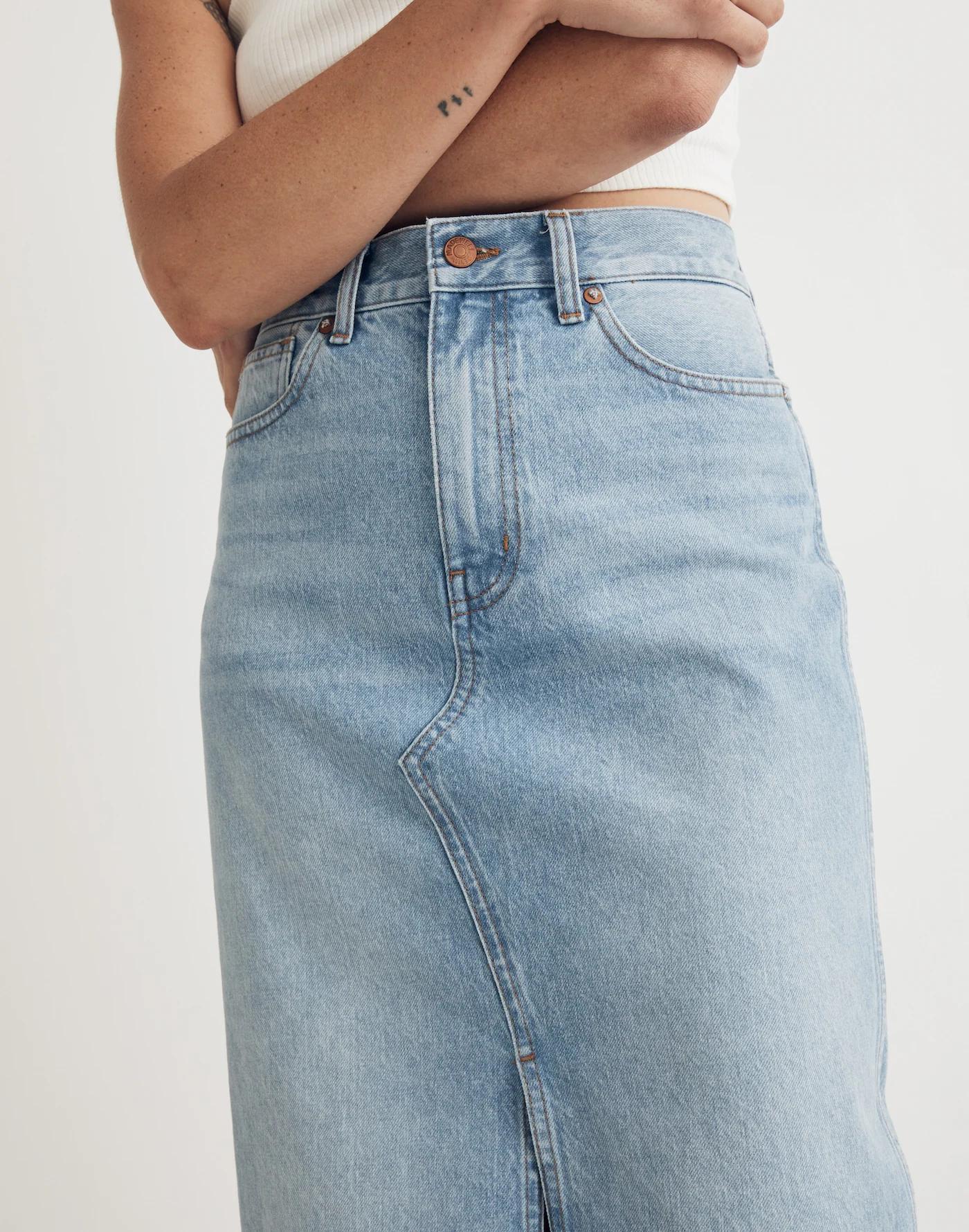Denim Maxi Skirt in Merrimon Wash Product Image