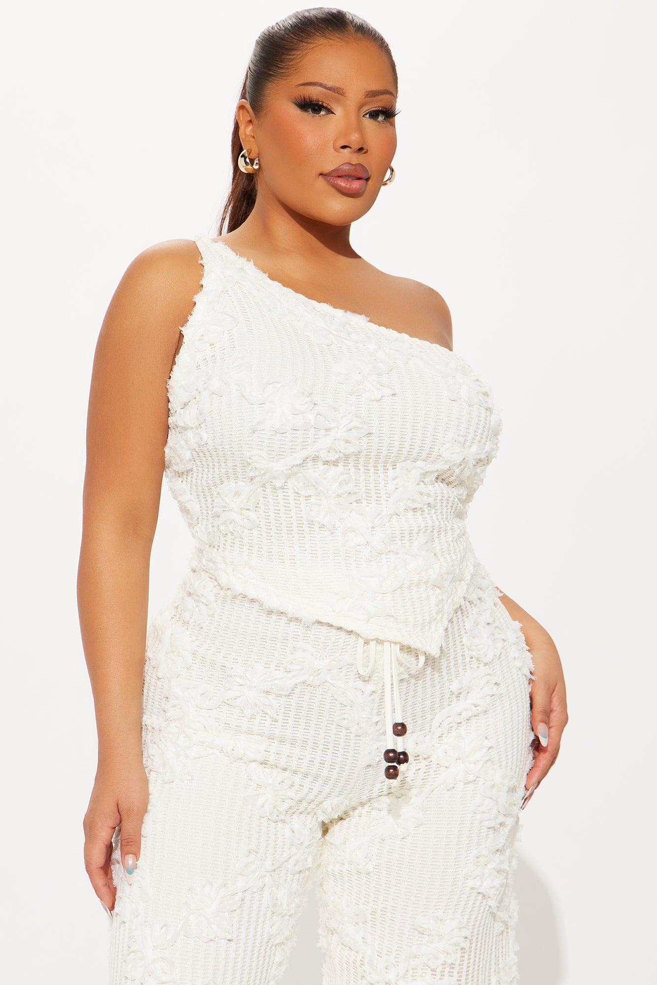 Dream In Ivory Fishnet Pant Set - Ivory Product Image