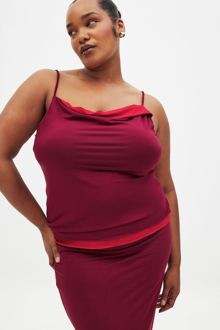 Spaghetti Strap Singlet Burgundy Product Image