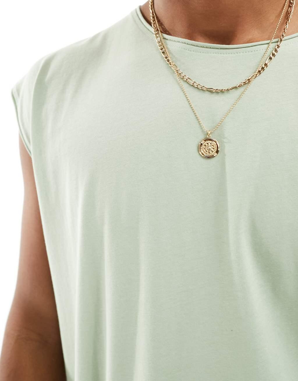 Brave Soul raw edge tank in sage green Product Image
