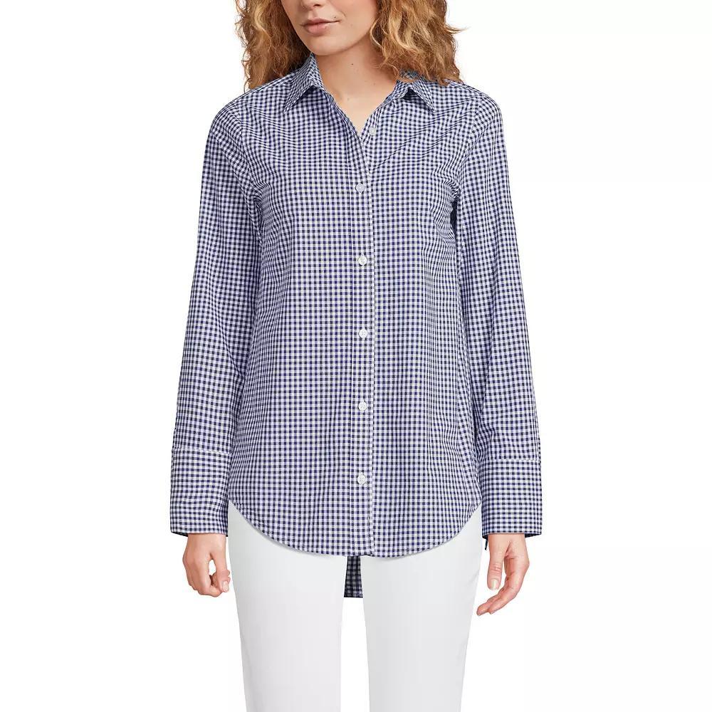 Women's Lands' End Poplin Tie Sleeve Shirt, Size: XL, White Product Image