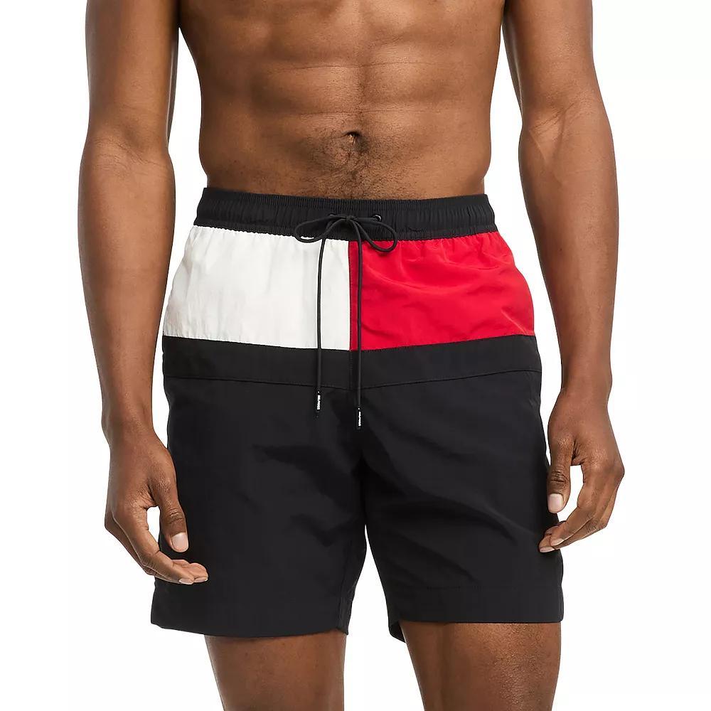 Men's Tommy Hilfiger 7" Drawstring Swim Trunks, Size: Large, Desert Product Image