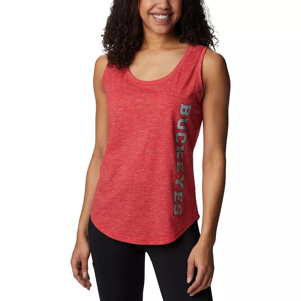 Womens Columbia Scarlet Ohio State Buckeyes Cades Cape Omni-Wick Tri-Blend Tank Top Product Image