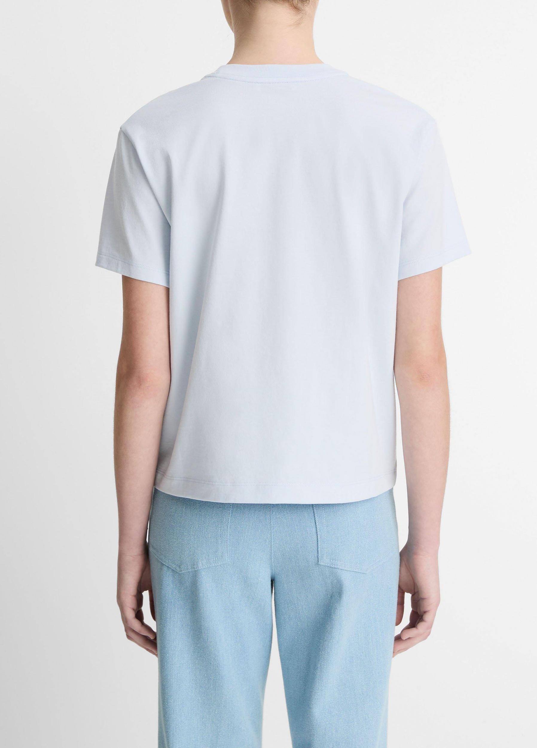 Womens Pima Cotton Crew Neck T-Shirt, Sky Powder, Size XXS Vince Product Image