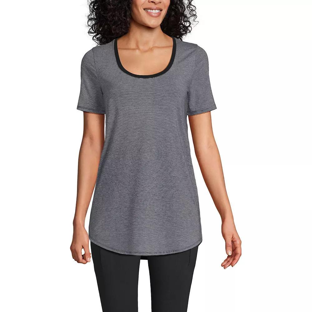 Petite Lands' End Short Sleeve Power Performance Tunic T-Shirt, Women's, Size: Medium Petite, Soft  Blue Product Image
