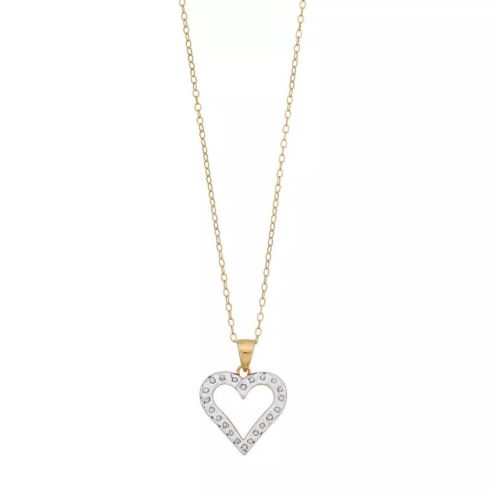 Diamond Mystique Sterling Silver Heart Pendant Necklace, Women's, Size: 18", White Over Silver Product Image