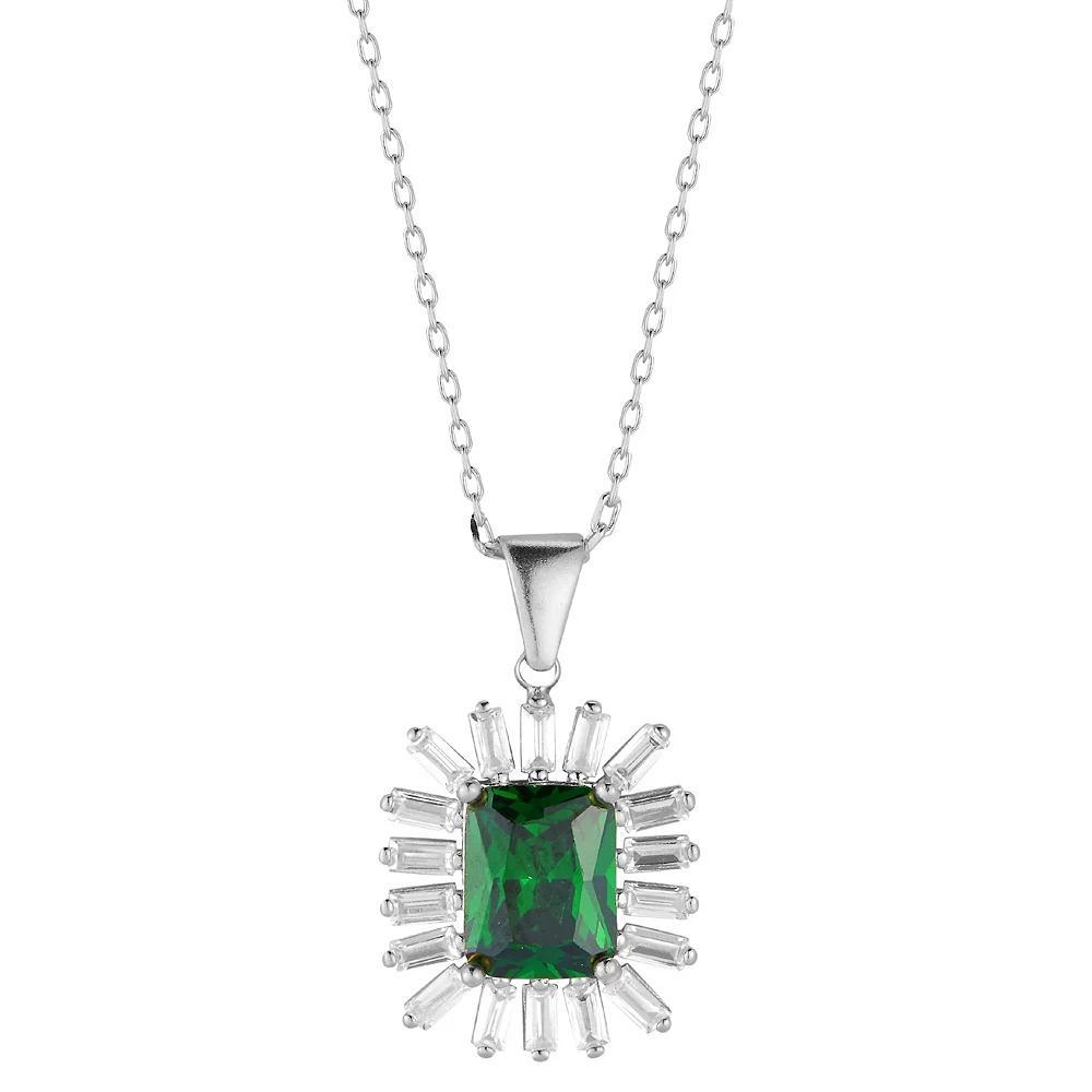 Sunkissed Sterling Cubic Zirconia Daisy Necklace, Women's, Silver Tone Product Image