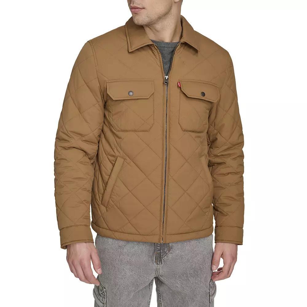 Men's Levi's® Quilted Jacket with Laydown Collar, Size: XL, Worker Brown Product Image