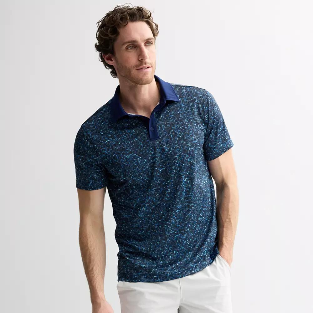 Men's Tek Gear® Dry-Tek Polo Shirt, Size: Medium, Blue Geo Product Image