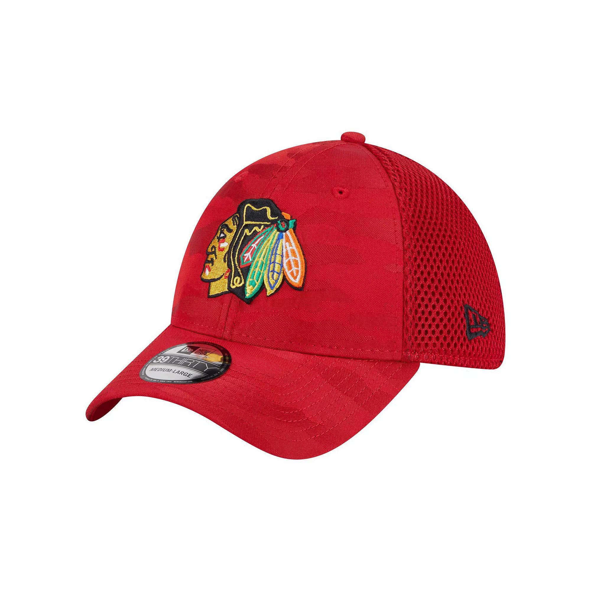 Men's New Era  Red Chicago Blackhawks Active Subtle Camo 39THIRTY Flex Hat, Size: Medium/Large Product Image