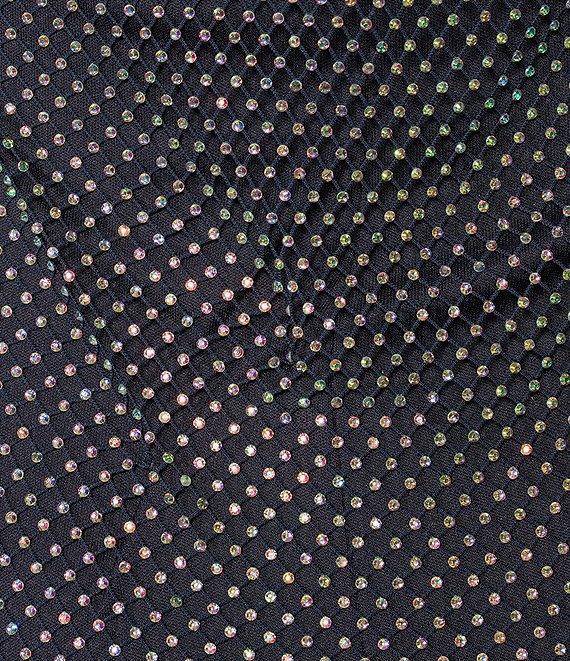 B. Darlin Long Sleeve Rhinestone Mesh Side Slit Long Dress Product Image