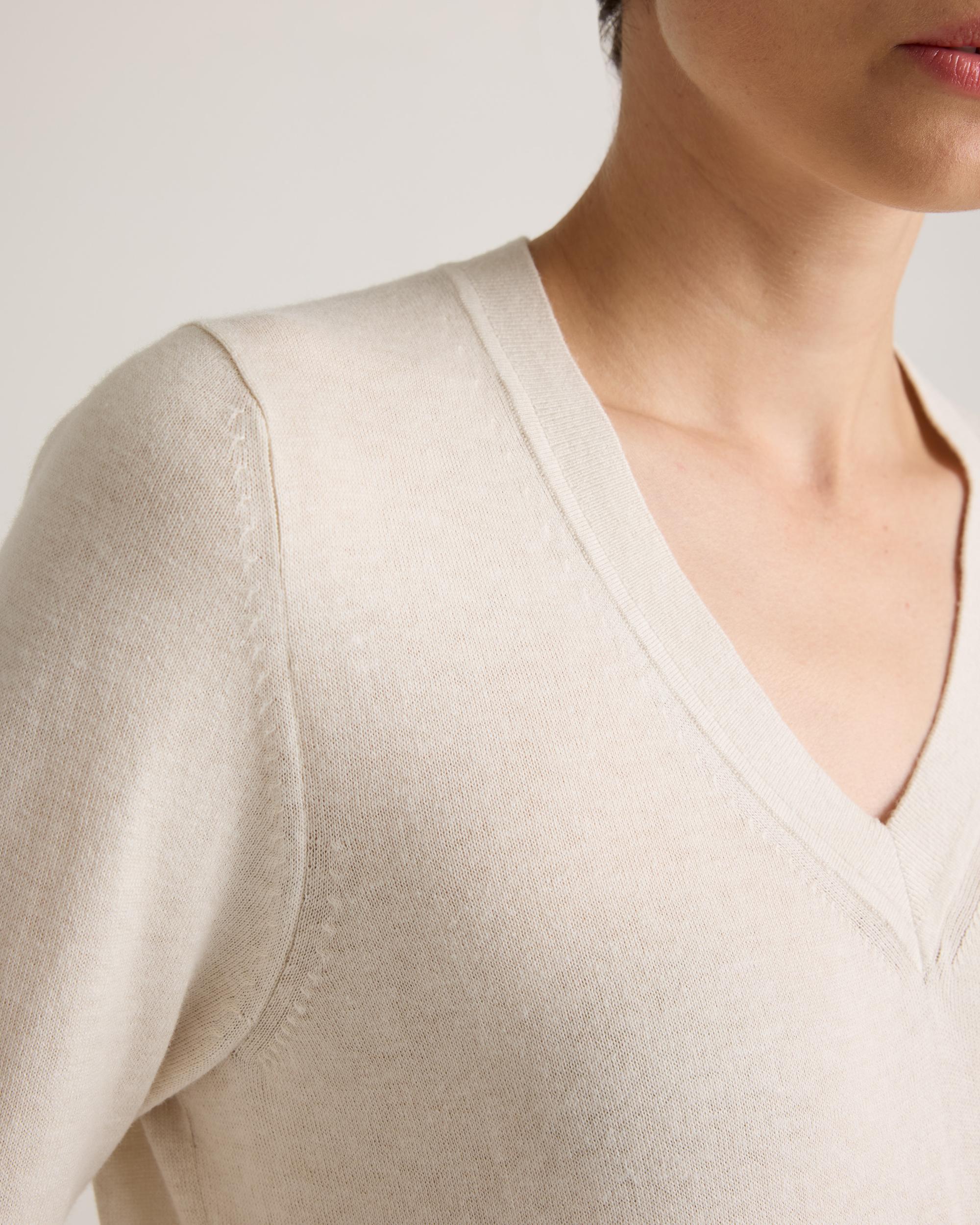 Quince | Women's Lightweight Cotton Cashmere V-Neck Sweater Organic Cotton Product Image