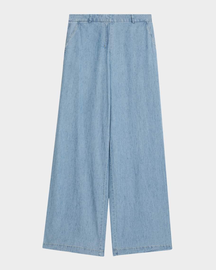 Artemi Chain-Trim Denim Blouse Product Image