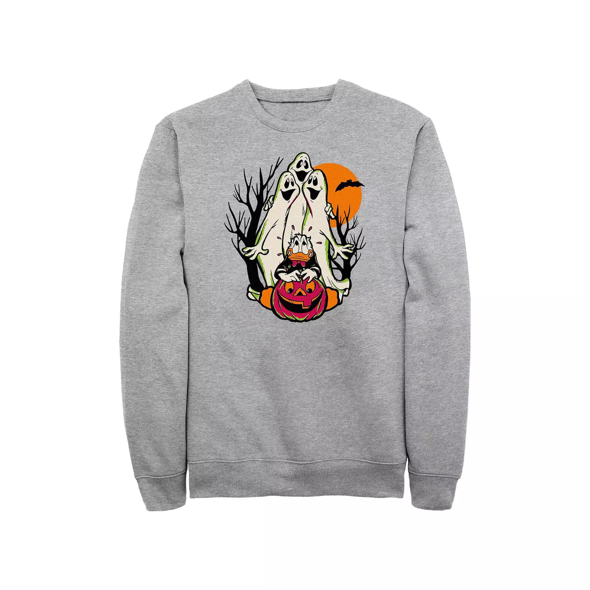 Disney 100 Donald Duck Scared Of Ghosts Mens Graphic Fleece Athletic Grey Product Image