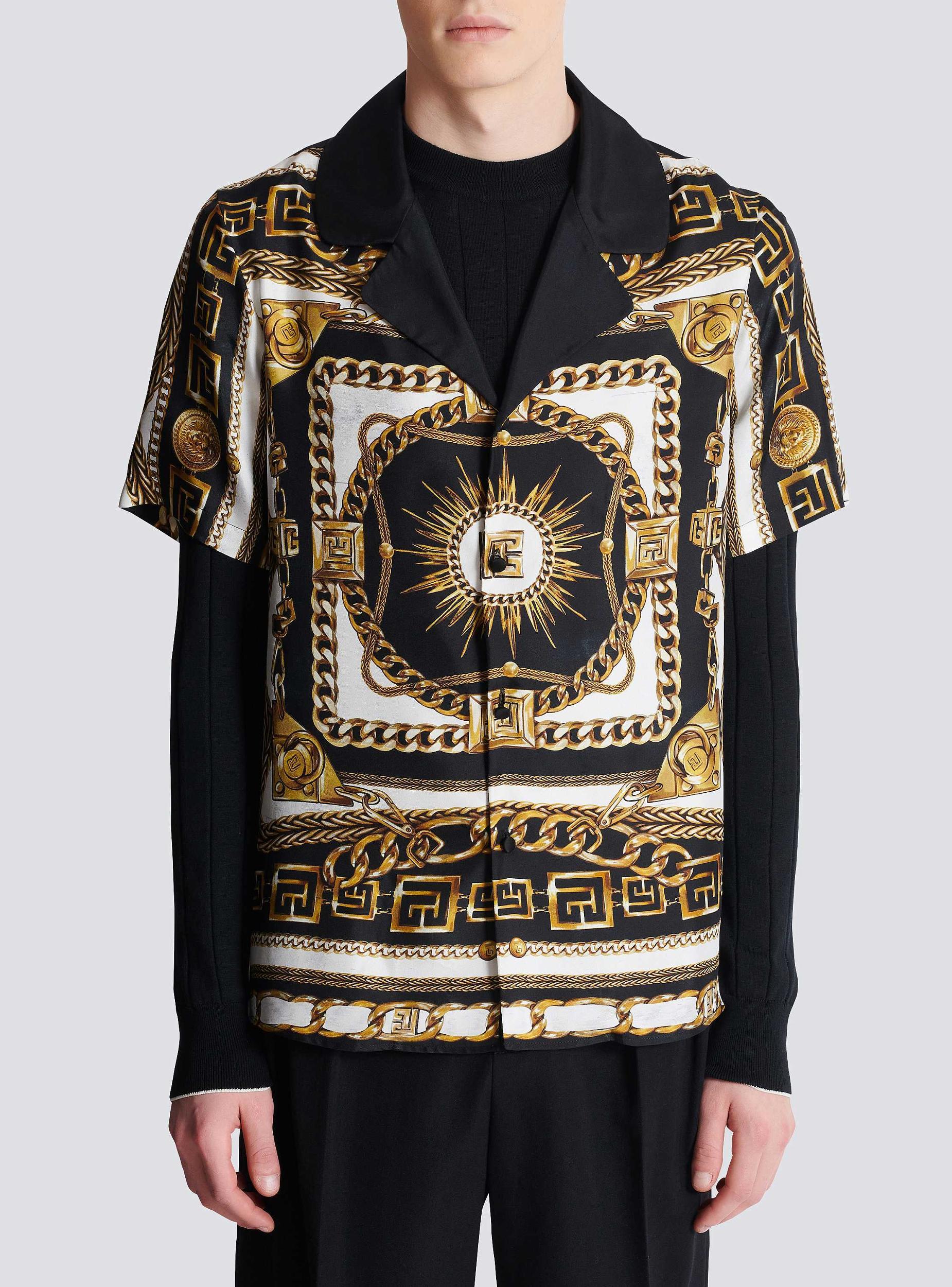 Printed pyjama shirt with Foulard Chaînes pattern Product Image