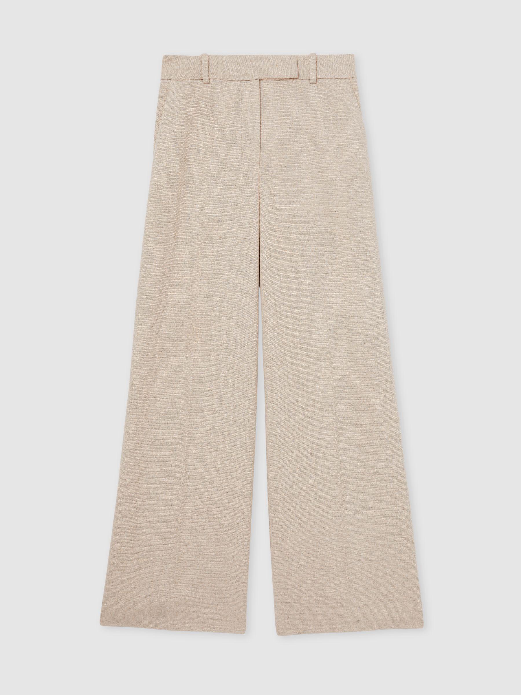 Petite Stretch-Cotton Wide-Leg Jeans in Light Blue Product Image