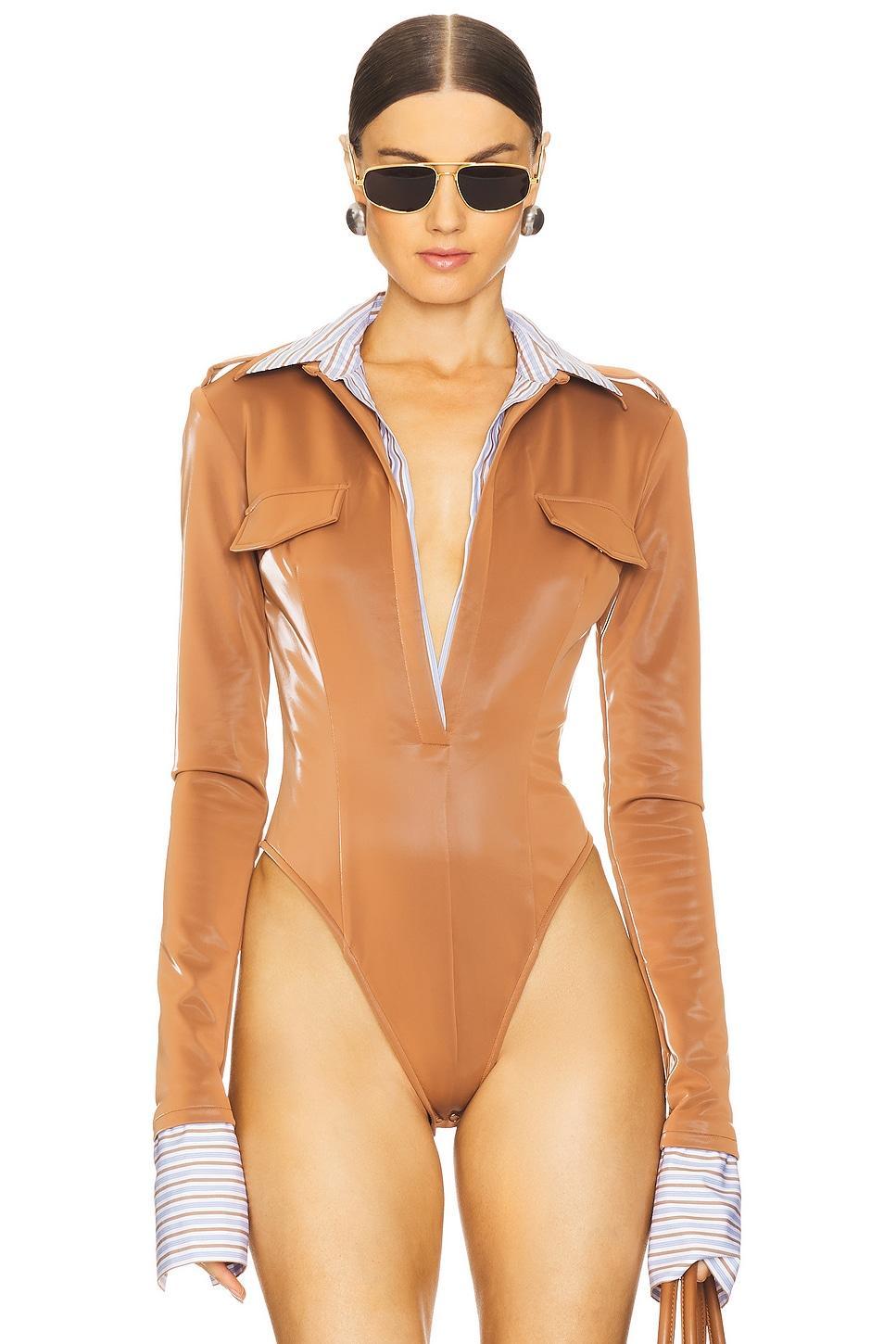 Button Down Bodysuit LaQuan Smith Product Image