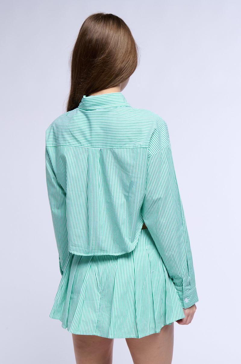 LILY POPLIN STRIPE BUTTON DOWN Product Image