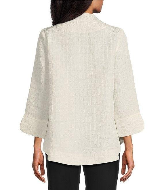 IC Collection Crinkle Woven High Neck Bracelet Sleeve Asymmetrical Jacket Product Image