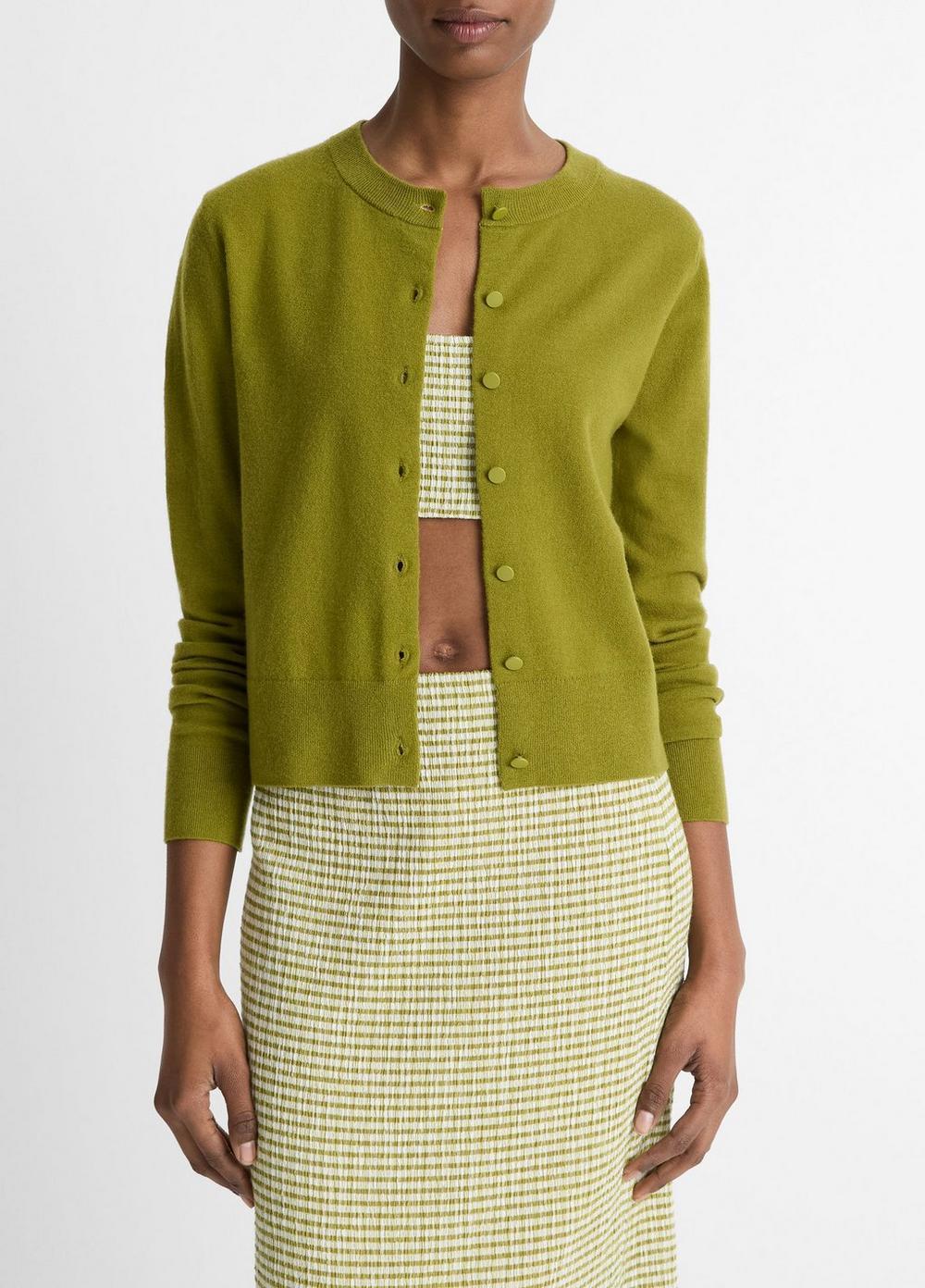 Womens Half Moon Wool & Cashmere Blend Cardigan Product Image