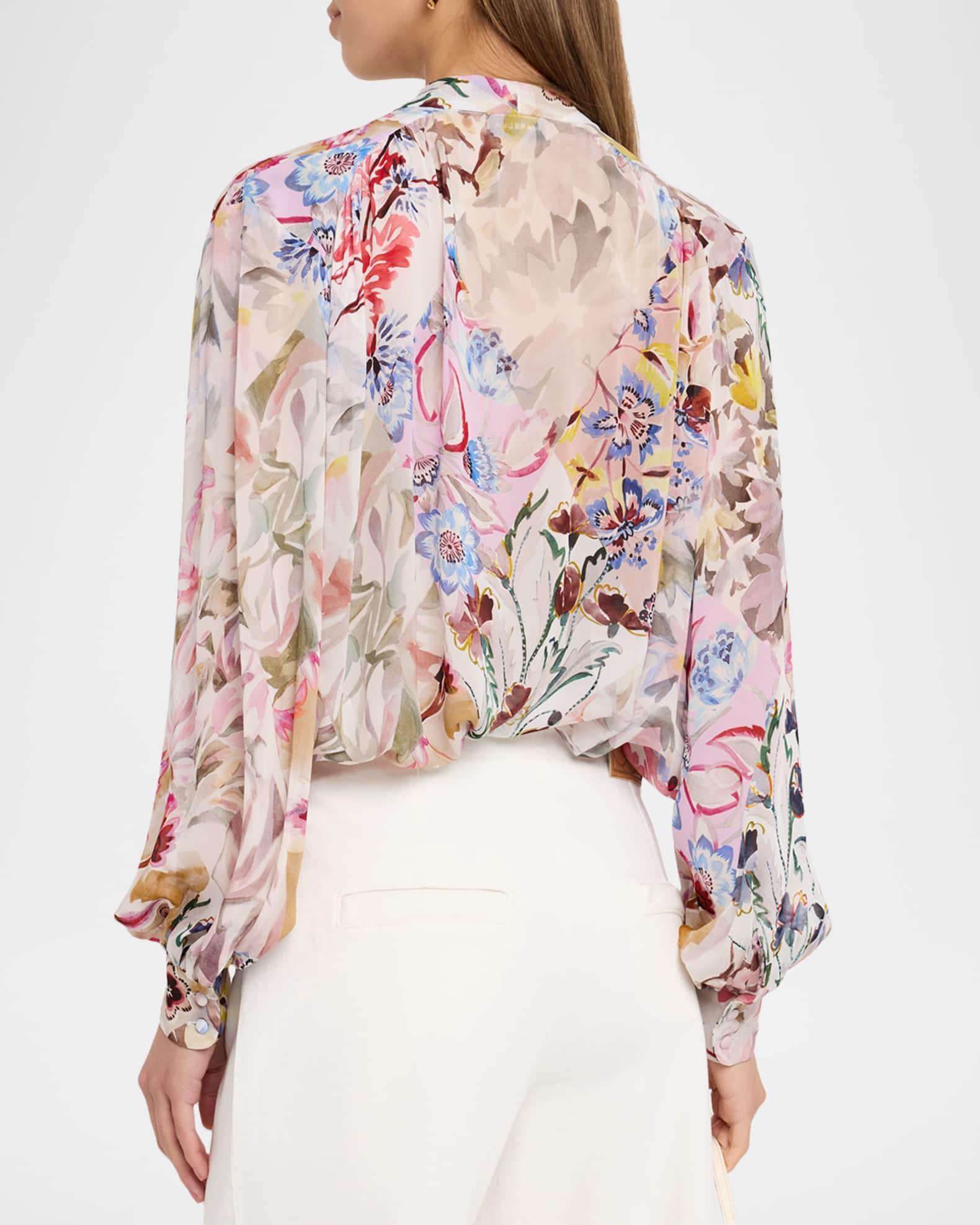 Bruco Floral-Print Georgette Blouse Product Image
