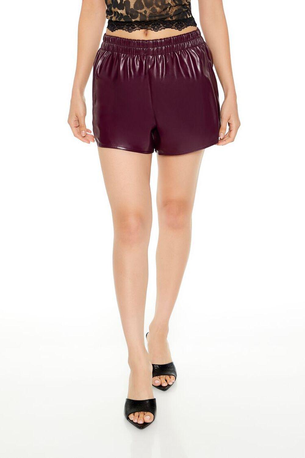 Faux Leather Mid-Rise Shorts | Forever 21 Product Image