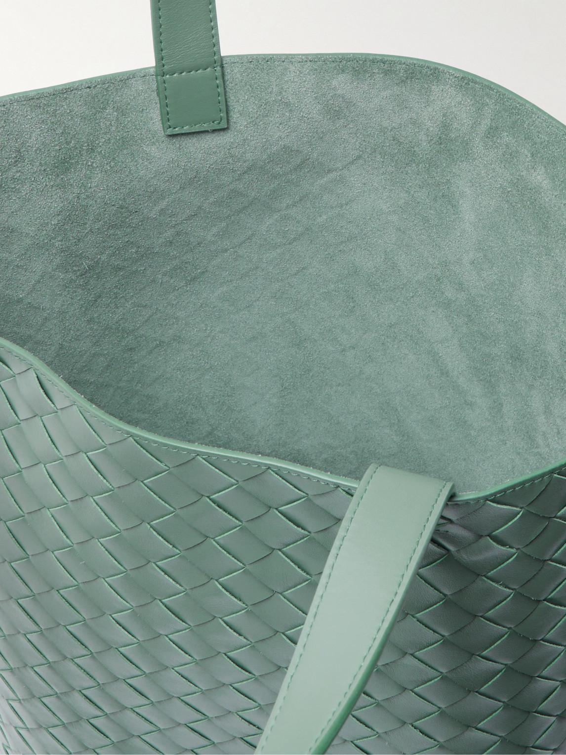 BOTTEGA VENETA Avenue Intrecciato Leather Tote Bag In Green Product Image