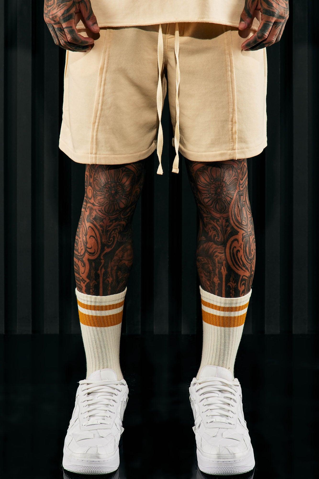 I Like How It Looks Terry Shorts - Cream Product Image