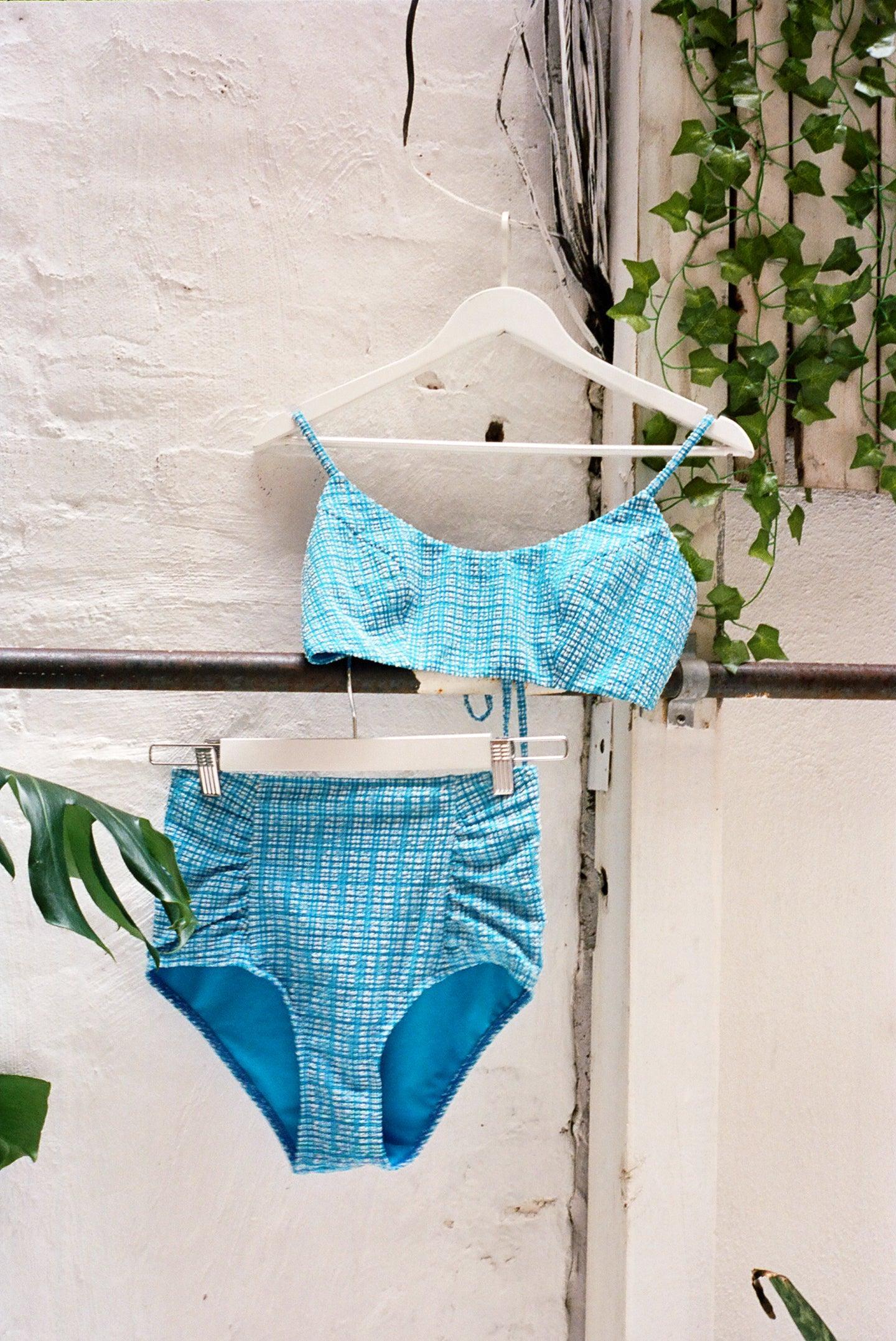 Neve Bikini Bottom - Ocean Micro Gingham Product Image