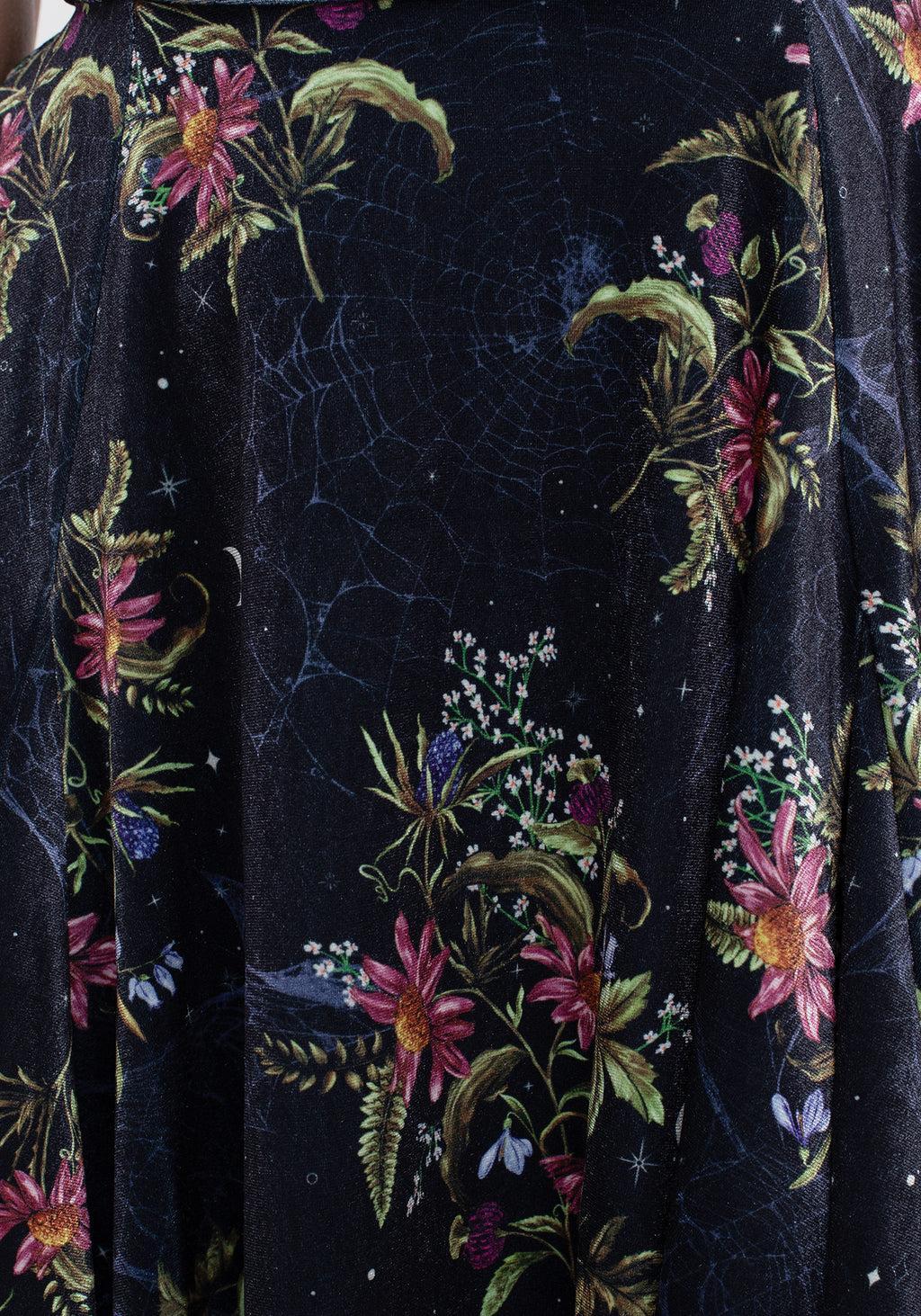 Cleome Floral Spiderweb Velour Mini Dress Product Image