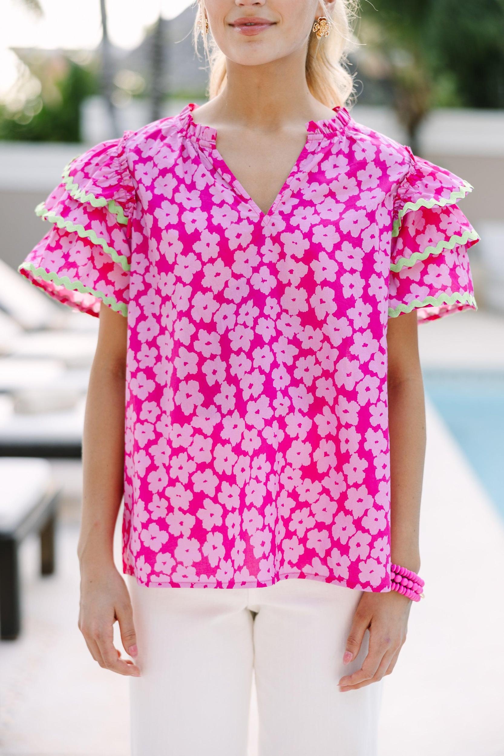Waiting For You Pink Floral Blouse Female Product Image