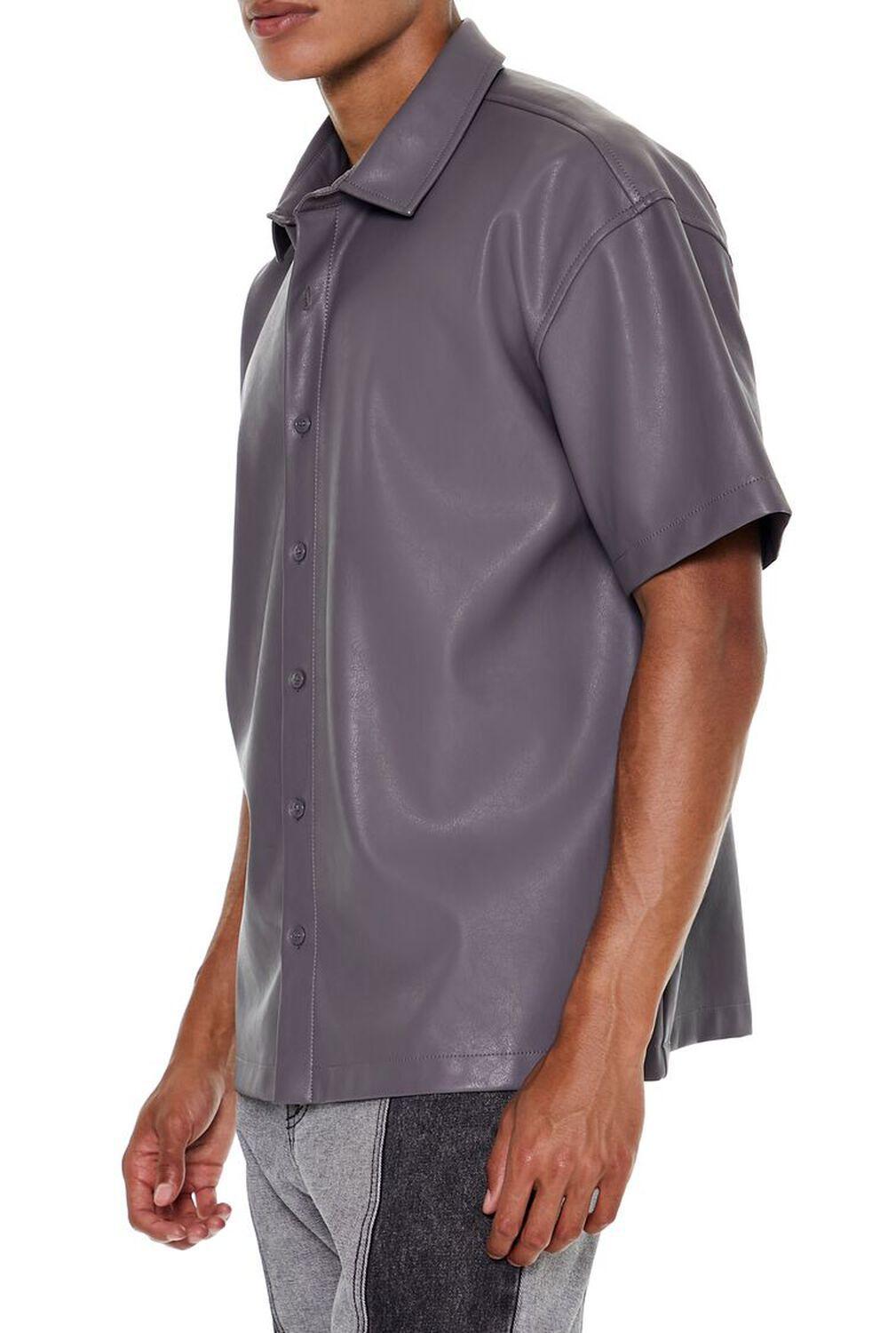 Faux Leather Boxy Shirt | Forever 21 Product Image