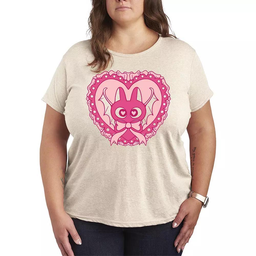 Plus Size Bat Cat Coquette Graphic Tee, Womens Blue Product Image