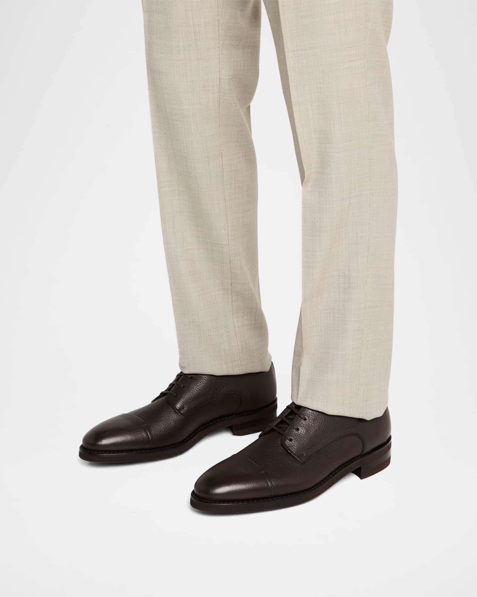 Men's Scrivas Leather Cap-Toe Derby Shoes Product Image