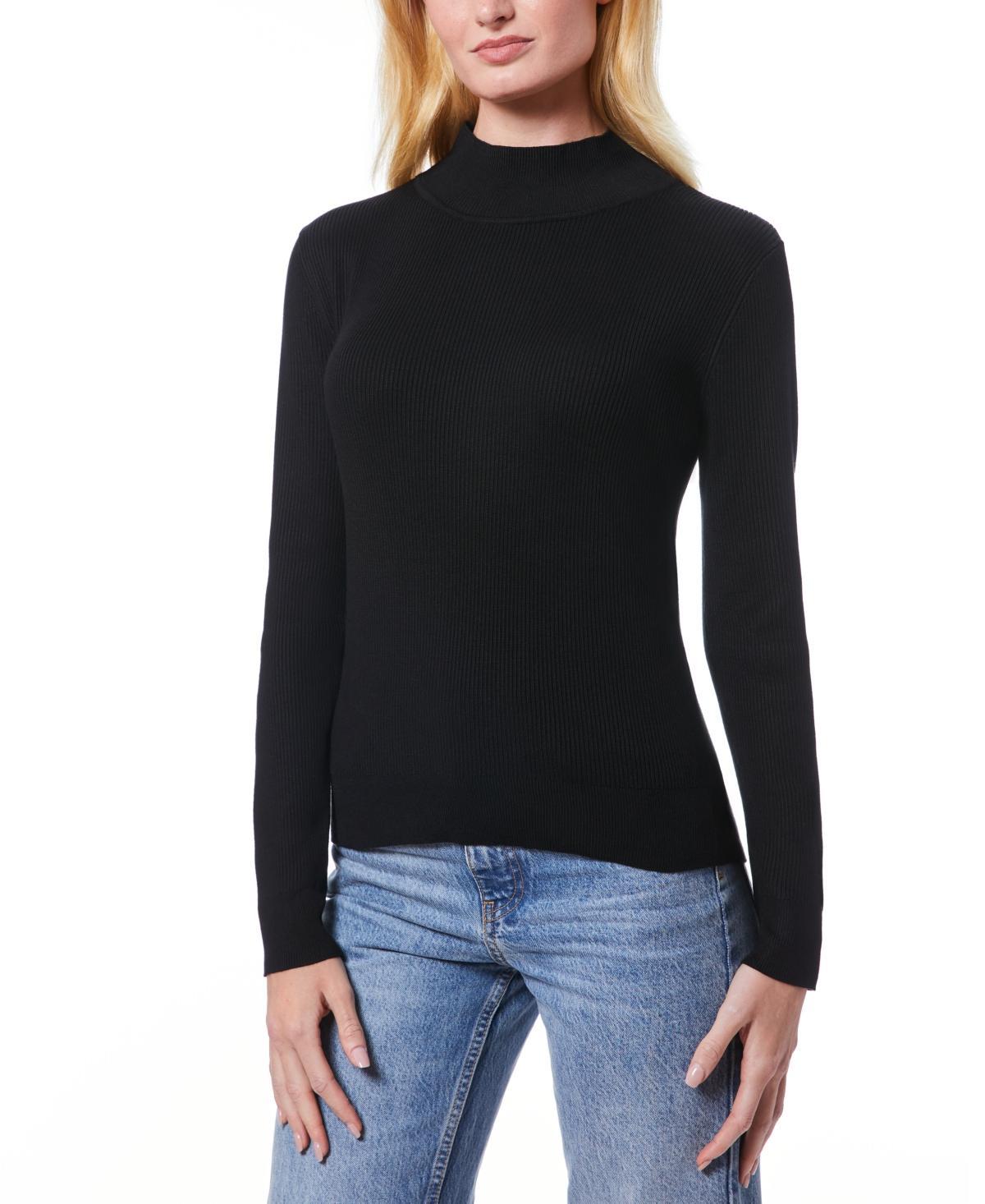 Melissa Paige Womens Ribbed Mock-Neck Sweater, Regular & Petites Product Image